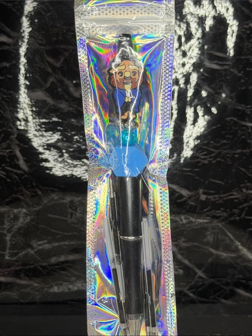 Beast Focal Bead Pen Black and Blue ink